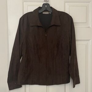 Croft & Barrow Dark Brown Suede Blazer